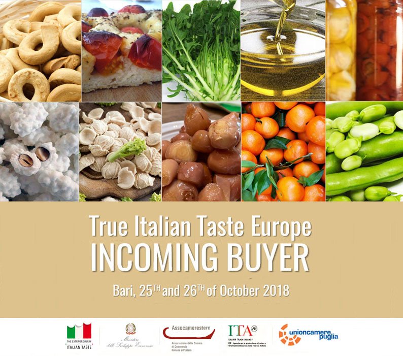 #TrueItalianTasteEurope: 'Incoming Buyer', 25-26 ottobre a #Bari all’insegna del business #agroalimentare. Circa 300 incontri con oltre 60 aziende pugliesi e 12 importatori e distributori europei bit.ly/2SgtN7N #gourmet #unioncamerepuglia #assocamerestero #ccie