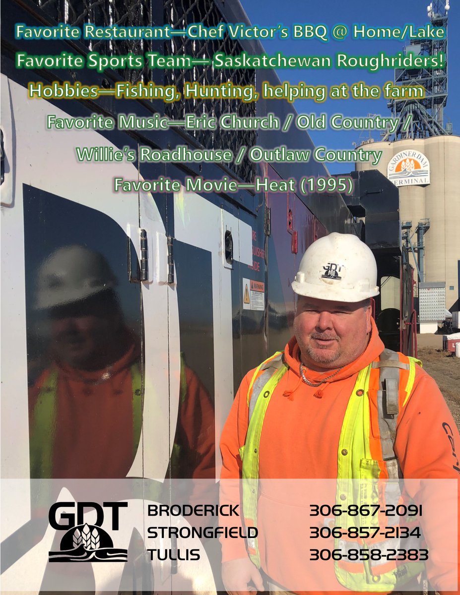 GDTerminal's tweet image. Ag Facility Assistant, Victor Dutkiewicz has been at #GDTStrongfield 4 years and is ready to help in any way. In addition to assisting customers with ag/grain needs, you may even find him operating the locomotive on shipping days. @GDTerminal