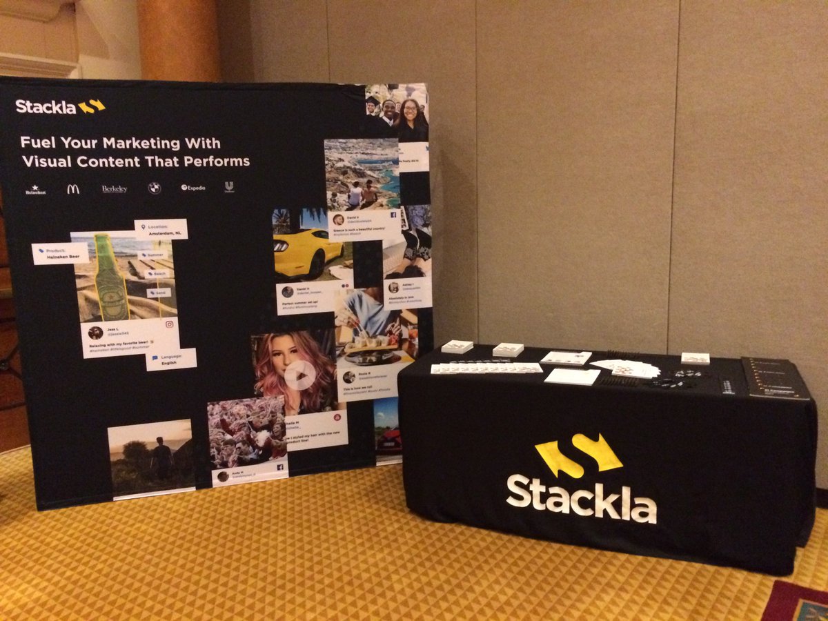 stackla's tweet image. We're all set up at #eBev in Vegas &amp;amp; looking forward to the next 3 days! Swing by the Stackla booth to chat about powering authentic #beveragemarketing with user-generated visuals. #UGC #DigitalMarketing