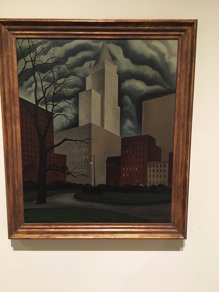 LiamDevineCart1's tweet photo. George Ault, Madison Square 1929, Oil On canvas https://t.co/sfVw2TSaaV