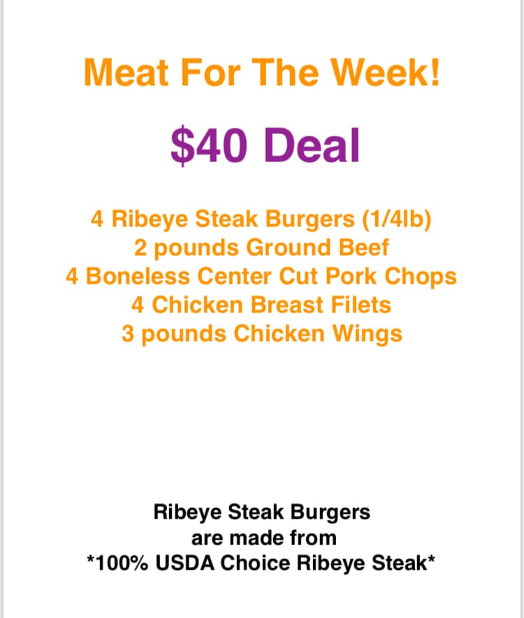 BigDButcher1's tweet photo. And the Meat for the Week is in again! This week we are featuring our new item, Ribeye Steak Burgers! These offers are good through October 27, so come on in today and stock up!

#meatfortheweek #bigdbutcher #clintonsc #laurenssc #yeahthatclinton #meats https://t.co/Lte60XLY2n