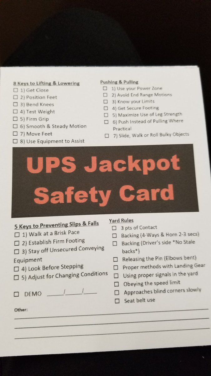 Stealing ideas is good when it comes to the safety of our people. Thank you Palentine Feeders. Oak Creek now has a new scratch off safety recognition program. #TogetherWeAreUPS #NPSafetyAware #NPFeeders <a href="/OCFeederSafety/">OakCreekFeederCHSP</a> <a href="/mmarshall35/">Michael Marshall</a> @EMason_UPS