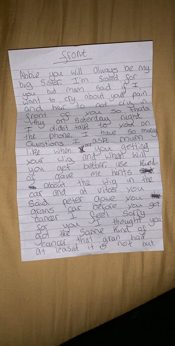 boyle_abbie's tweet photo. Been really ill recently and come home to find this on my pillow from my little sister. Honestly can’t deal with how cute she is 😭💔 so much love for her 💞 https://t.co/f2KKM3CnaK