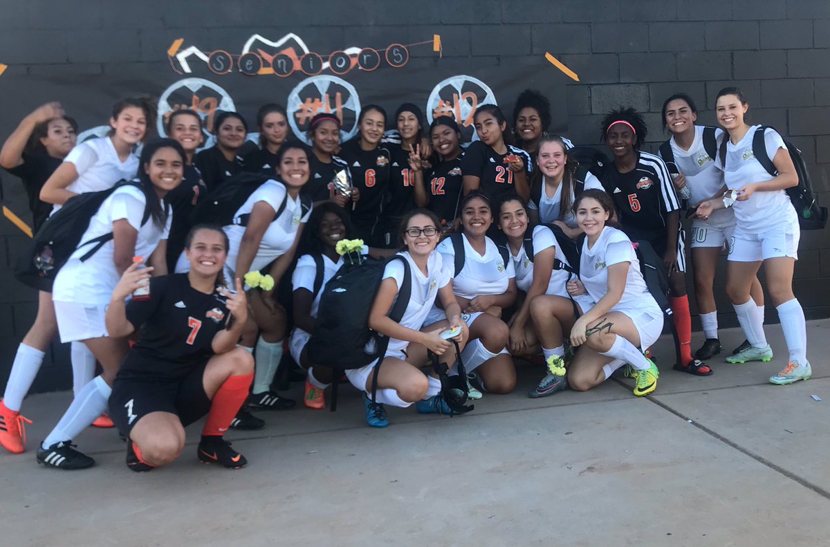 Girls Soccer senior night vs. Virgin Valley. Chaparral shows their true class by gifting flowers to Virgin Valley seniors and taking pictures together after the game. <a href="/ChapLasVegas/">Lolo James</a>