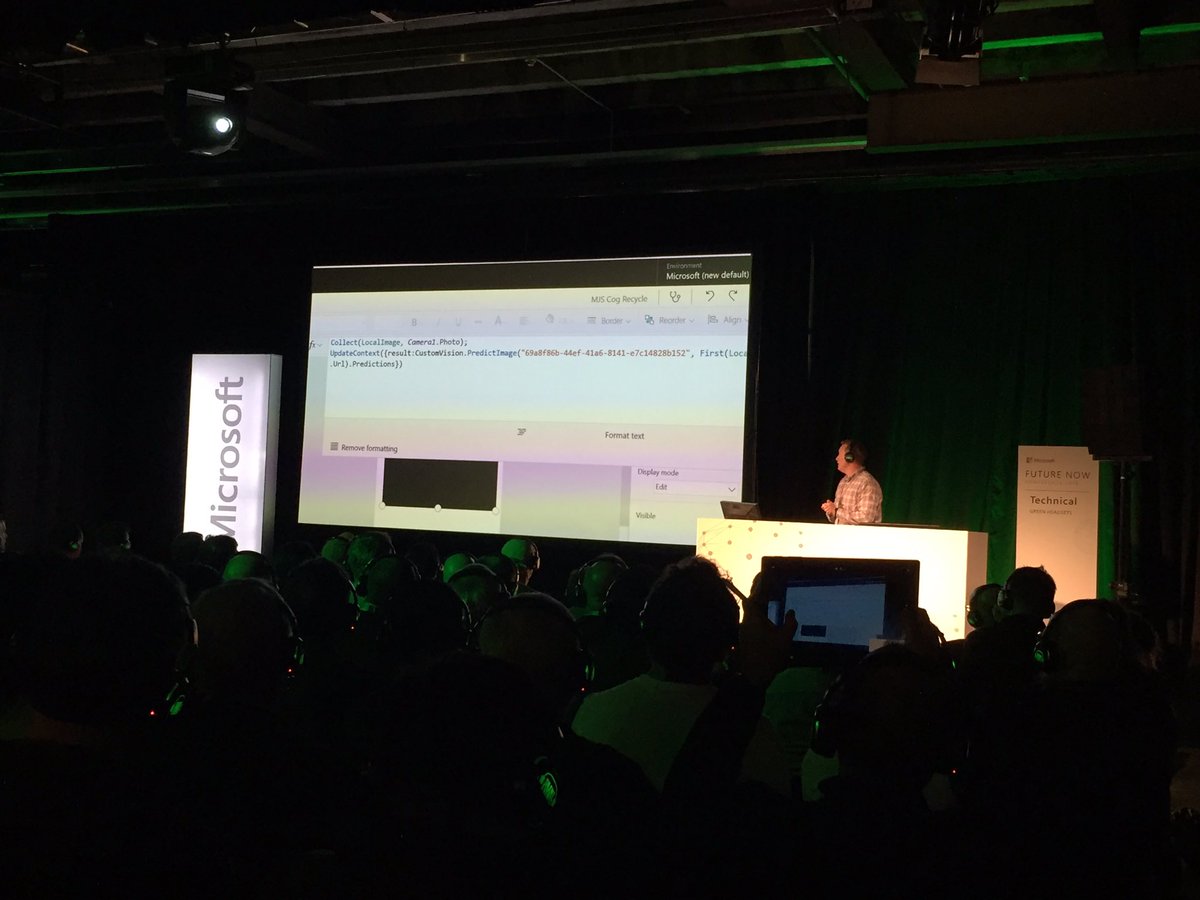 DanielLarsenNZ's tweet photo. #RecycleOrNot PowerApps + #Azure Cognitive Services - great demo! @msimpsonnz at #FutureNow #MicrosoftAI https://t.co/9mXVwh8ulO