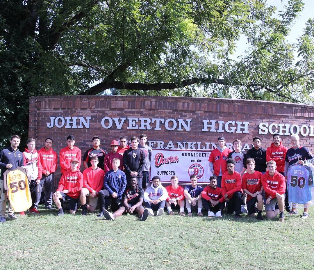 Overton High School on X: Good luck to @mookiebetts and the Boston Red Sox  from Mookie's alma mater! You can see @2018Overton support from Franklin  road. Reppin loud and proud! #WorldSeries2018 #BostonRedSox