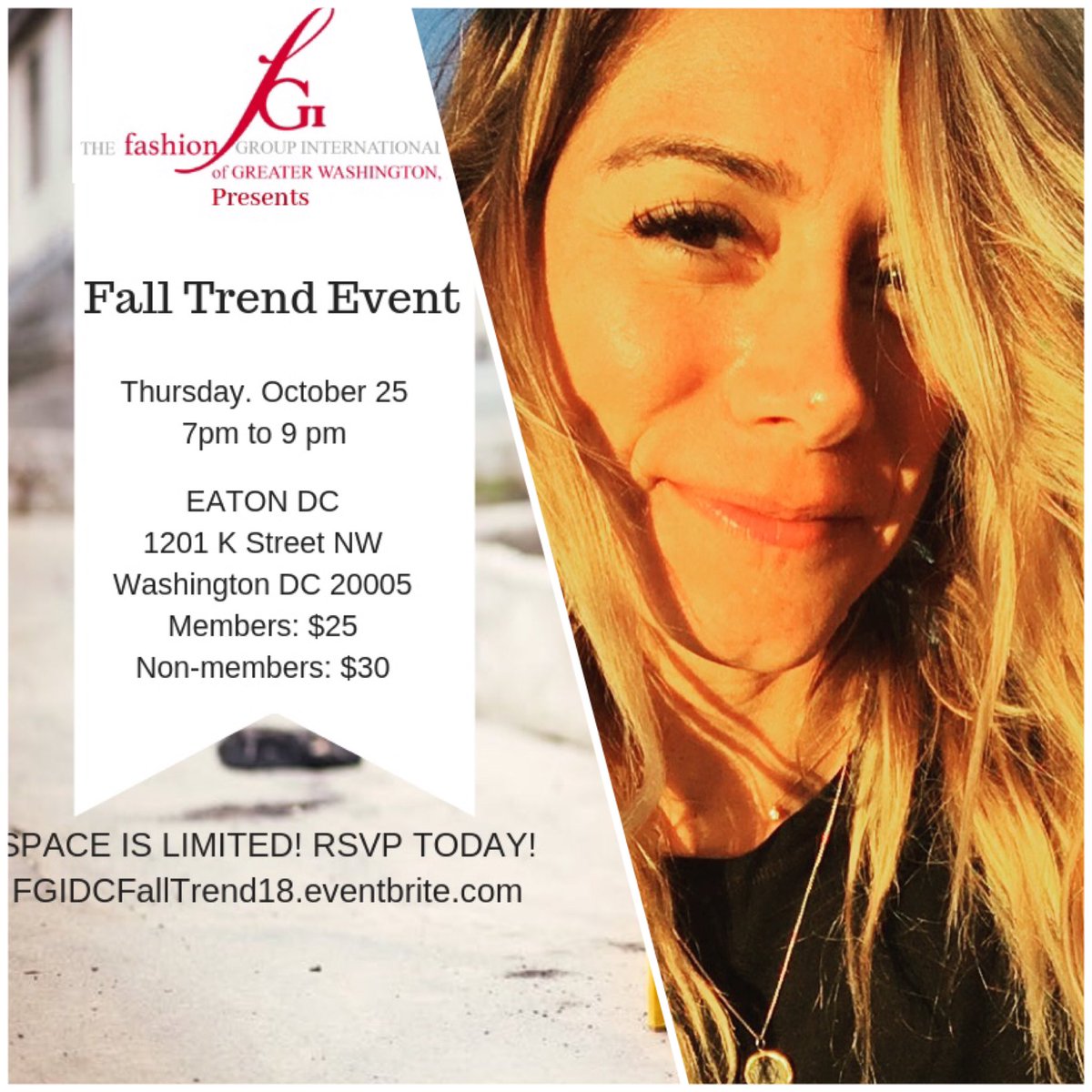 Joining tomorrow’s fall trend panel is incoming programming co-chair, Lisa D’Angelo of FabriTrak Systems. Join us fir this exclusive screening of FGI’s Fall 2018 trend presentation. Tickets include 🍷🍿 and a <a href="/OfficialRodarte/">RODARTE</a> exhibit your drawing entrance. #fgidc