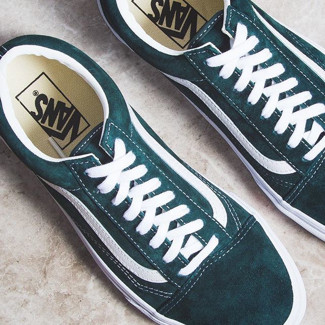 vans old skool pig suede green