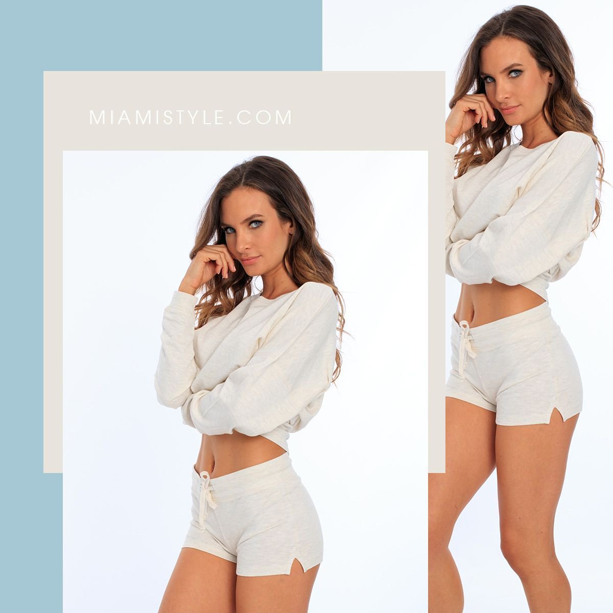 MiamiStyleShop's tweet image. We just wana show off on #humpday 🐫 cause who doesn't love a soft oatmeal grey set?!  Find this #miamistylefit 20% off here buff.ly/2OUtp02