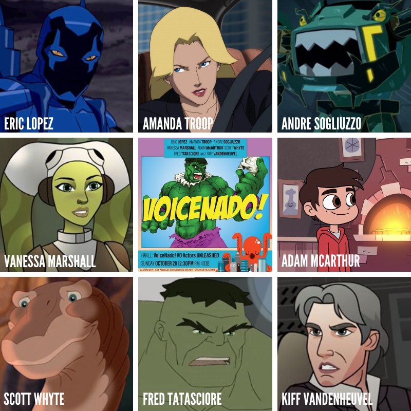 Amanda_Troop's tweet photo. Sunday, Sunday, Sunday! 12:30 PM, RM 403B at @comicconla , #voicenado returns with more improv, impressions, and voice over hilarity! If you’re at the con, you won’t want to miss it. #LAComicCon #voiceover #voiceactors #cesdpride @kiffvh @vanmarshall https://t.co/CN0sq1bUWc