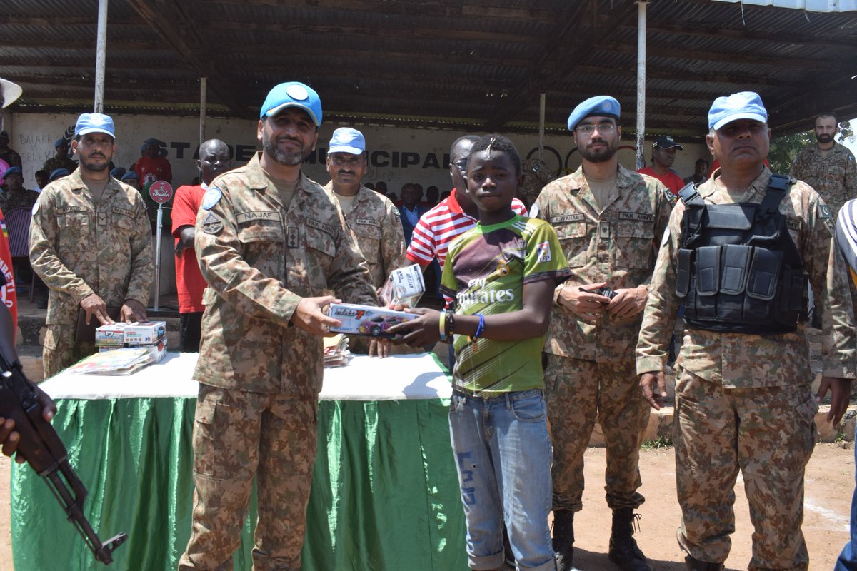 benousmane's tweet photo. As usual, PakBatt played a very important role in the celebration of UN DAY 2018 @Kaga_Bandoro. They  sponsored/organized various activities, while providing gifts to the local population. @UN_CAR https://t.co/bObnvNRBfP