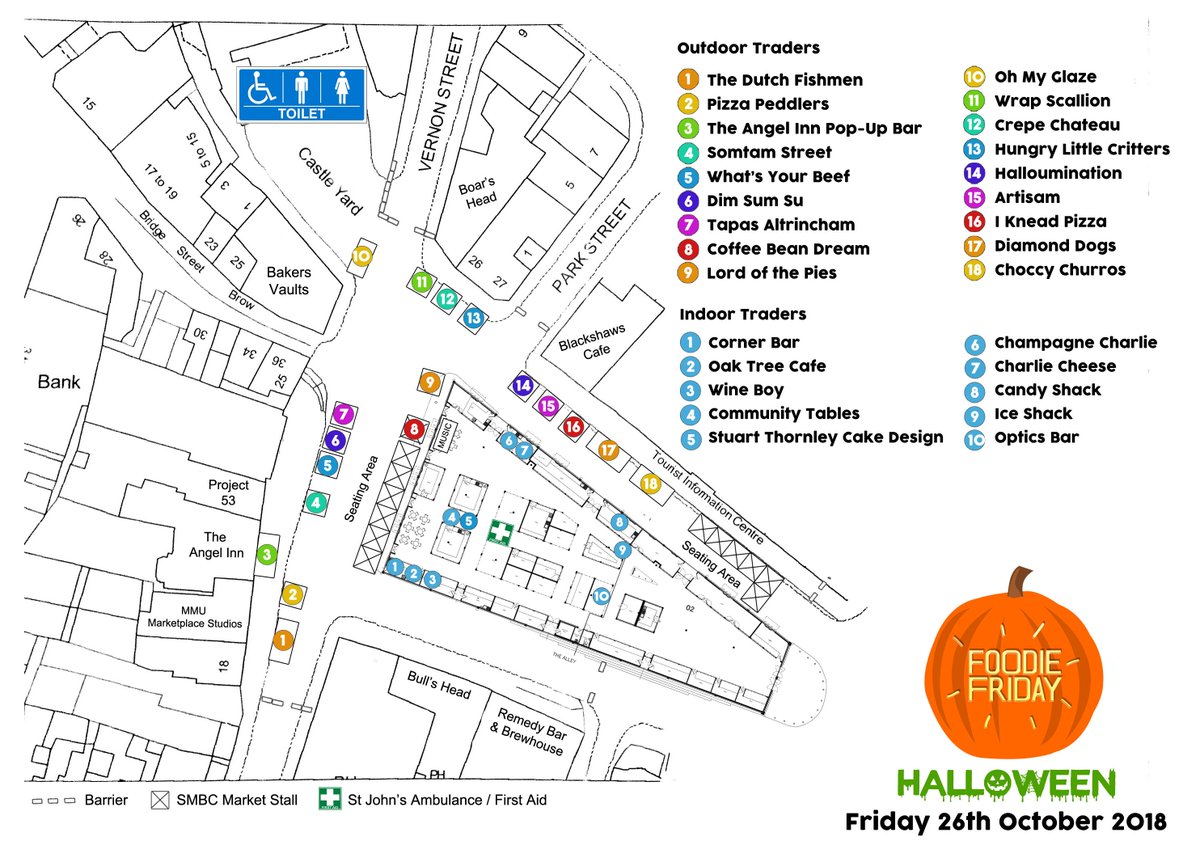 Get your Halloween weekend off to a fangtastic start with our Halloween Foodie Friday  <a href="/SK_MarketPlace/">SK Market Place</a> from 6pm with all your fave <a href="/stockportmarket/">STOCKPORT MARKET</a> traders <a href="/oaktreecafesk/">Oak Tree Cafe</a> <a href="/charliescheese/">Charlies Cheese</a> <a href="/EyeCatchers_1/">eyecatchers optician</a> <a href="/thecandyshack1/">The Candyshack</a> <a href="/WineBoyUK/">WineBoy</a> &amp; community stalls <a href="/Milliestrust/">Milliestrust</a> @StockportCP1953