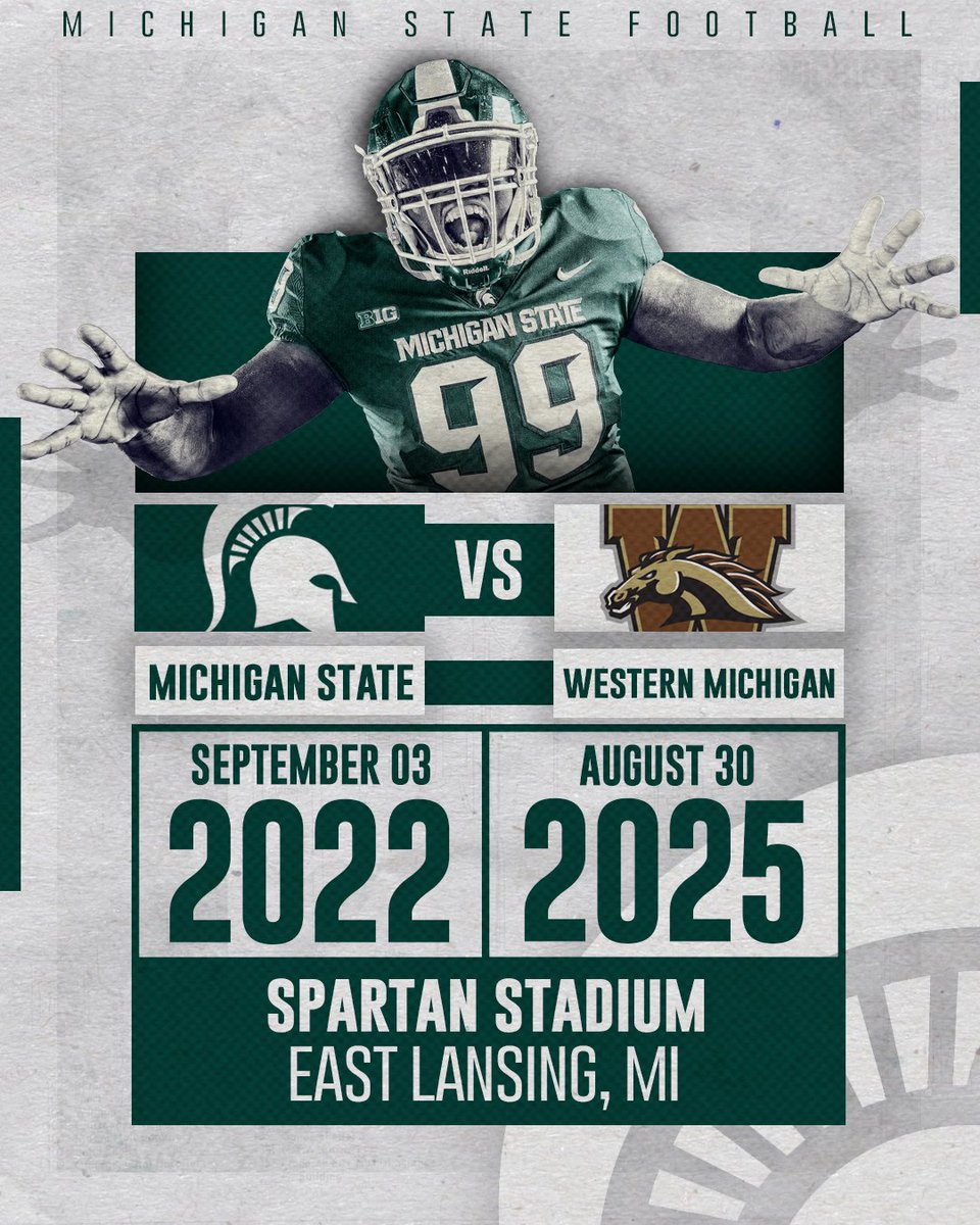 Michigan State Football On Twitter Future Schedule Update Spartans Will Open 2022 And 2025 Against Wmu Football Complete Future Schedules Https T Co 5emqprkumb Https T Co Iork5cznuw