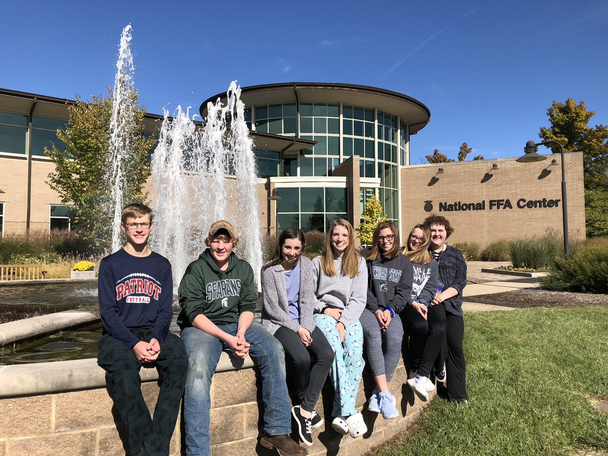 alanthomasgreen's tweet photo. The calvary has arrived! We were a few minutes early and only a few miles away, so we made a stop at the @NationalFFA Center! A full circle moment for my students. @usa_ffa @UnionSebSD #TeachAg #JustOneFFA https://t.co/xgsbXDocxg