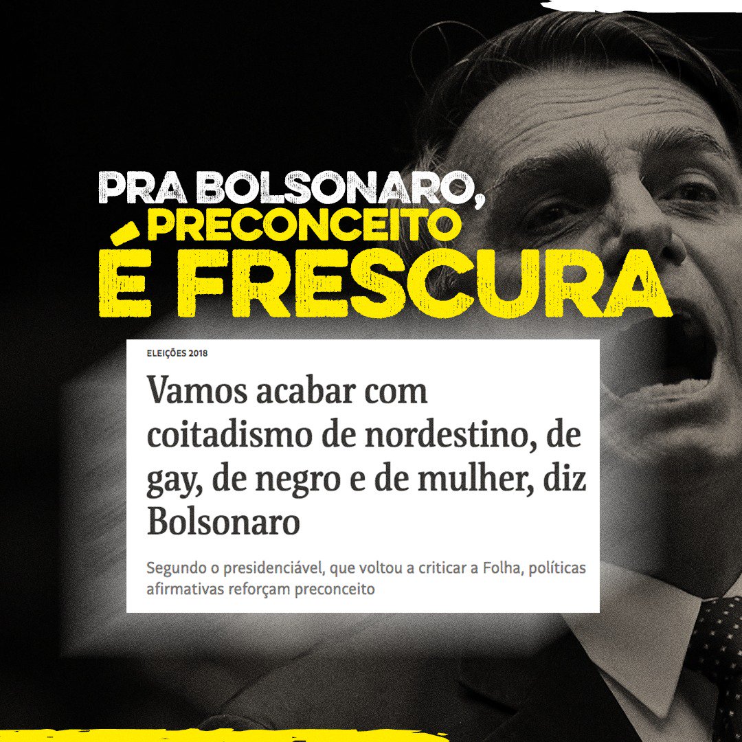 psol50's tweet photo. Preconceito não é frescura. Preconceito violenta e mata. #SeuVotoMePõeEmRisco https://t.co/zbRto3gDRW