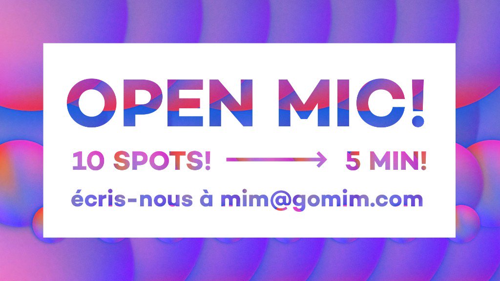 MiMevent's tweet photo. MiM • OPEN MIC - sign up today! mim@gomim.com https://t.co/4UcM9p5aod https://t.co/5e2TU6VXTJ