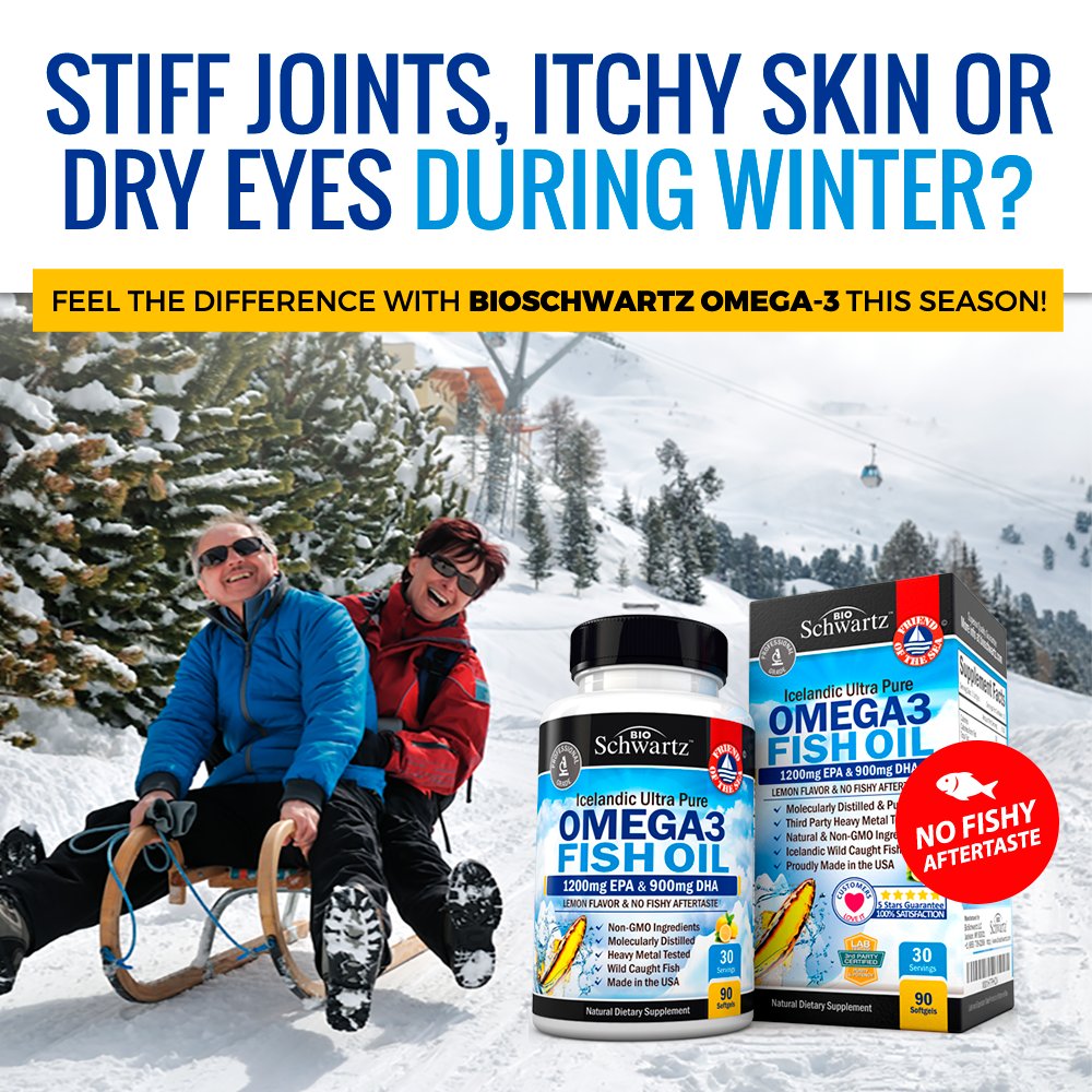 SchwartzHealth's tweet photo. BioSchwartz Omega 3 Fish Oil offers these three benefits plus more.  The winter months can be so hard on our bodies. Feel the difference this season with just one supplement that can help you feel more like yourself!
#bioschwartz #supplements #fishoil #winter #healthylife https://t.co/eFc9aDHNjD