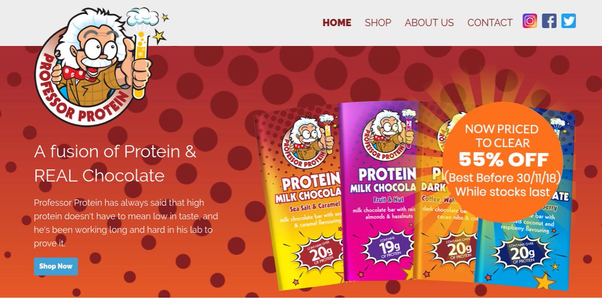 Prof_Protein's tweet image. We are changing our pack sizes next year so we are selling off our amazing Professor Protein at crazy prices - check out out clearance sale buff.ly/2R0SfIV

#professorprotein #proteinsnacks #tiredmuscles