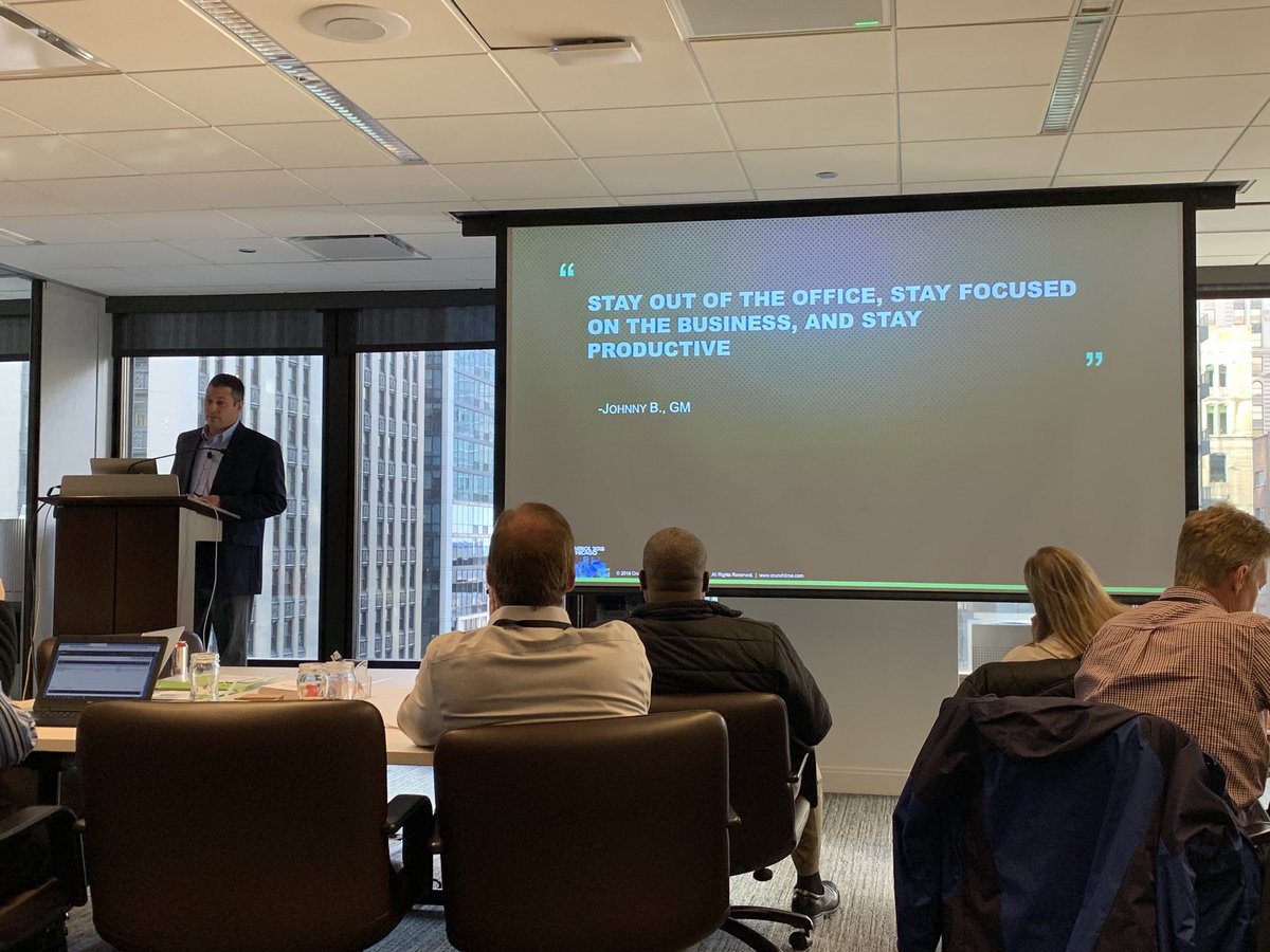 GetCrunchtime's tweet image. Micah Greene, the Inventory and Labor Manager at @Zaxbys, discussing how CrunchTime’s suite of mobile apps make the GM’s life easier #Control2018