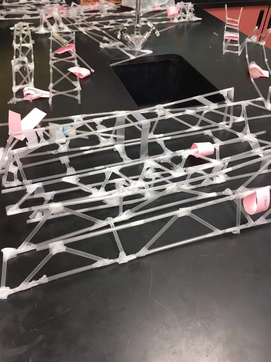 martajgraves's tweet photo. Design engineering challenge! Ss are using “strong” shapes. How much weight will these bridges hold????  @MedeaCreekMS @oakparkusd #opshares https://t.co/5bYcVVzDbc