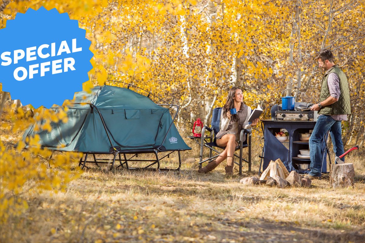 Sale on our Double Tent Cots! Save $70.00 on our Double Trifold model. kamprite.com #camping #sale #savings #greatgift