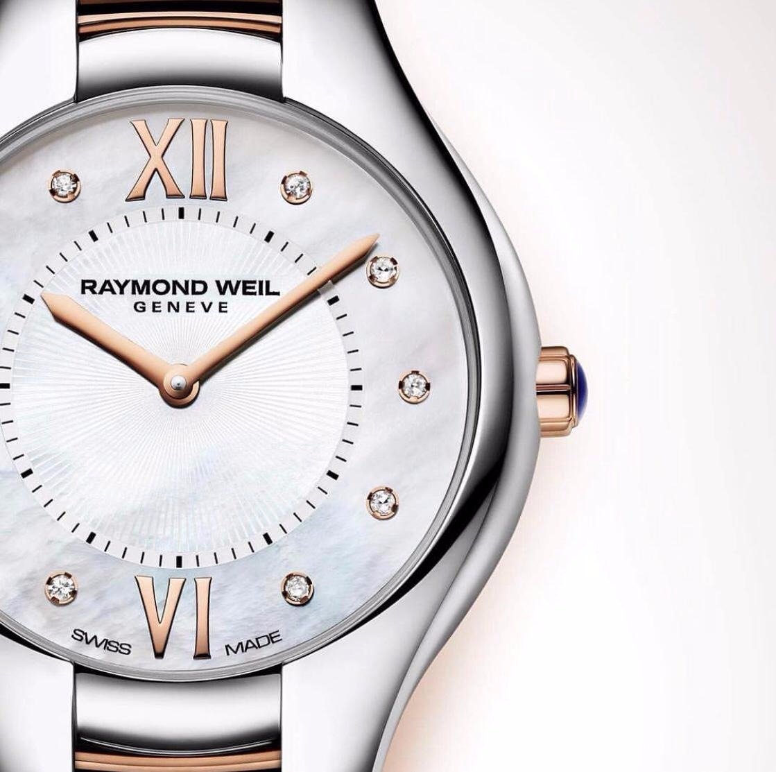 Zelleys's tweet photo. ⁣The crown of this latest Noemia model boasts a veil of midnight lacquer which highlights the dual identity of this watch -both sweet and desirable. #zelley. - Product Featured:00028356 £1,095. Available on 0% Finance. Official Retailers Of Raymond Weil. 
- 
- 
- 
- 
- 
#raymond https://t.co/5FzSE8bGAx