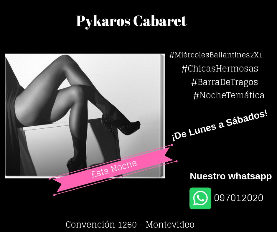 PykarosCabaret's tweet photo. ¡Vení a disfrutar a Pykaros! Hoy tenemos un 2x1 de cerveza DAB hasta las 23:00Hs. El clásico shows de chicas y las despedidas de soltero toda la noche. Te esperamos en Convención 1260 - Montevideo. Nos podés agregar a WhatsApp 📲 097012020 (horario de consultas de 21:00 a 04:00) https://t.co/bkjKB0vv4v