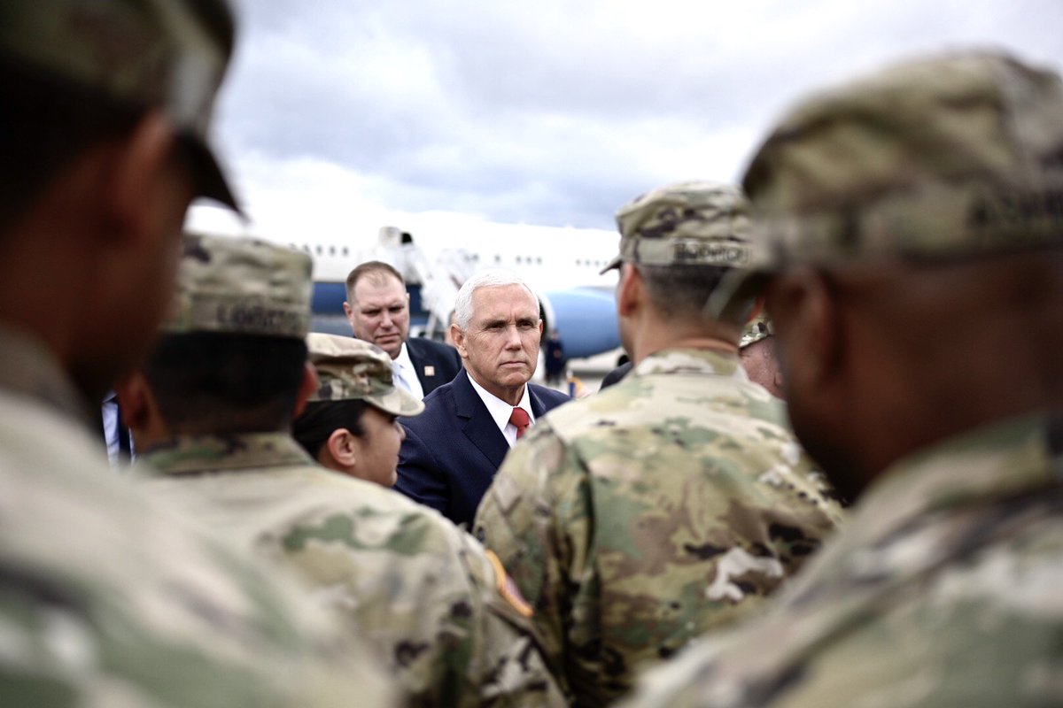 VP45's tweet photo. Humbled to meet so many brave men and women serving in the U.S. Armed Forces during my visit to Pennsylvania! Grateful for their hard work and commitment to protecting our Nation. They’re heroes, all. https://t.co/v0ChSPcqVW