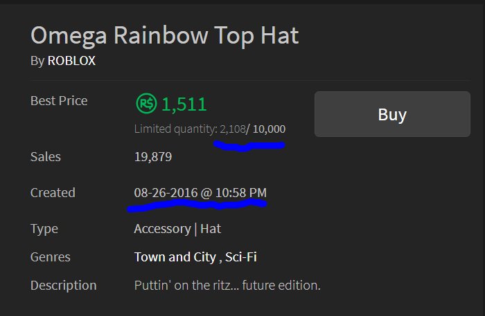 Roblox Notifier On Twitter Hat Updated Omega Rainbow Top Hat Sales 7892 10000 Https T Co Kjvieqsaot - roblox rainbow omega top hat still on sale