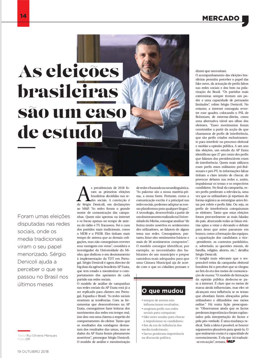 As eleições brasileiras são um estudo de caso. Em entrevista à revista Meios &amp; Publicidade, de Portugal, Sérgio Denicoli fala sobre como tem sido utilizada a força das redes socais nas eleições brasileiras.#APExata #Portugal - goo.gl/3dFHfL