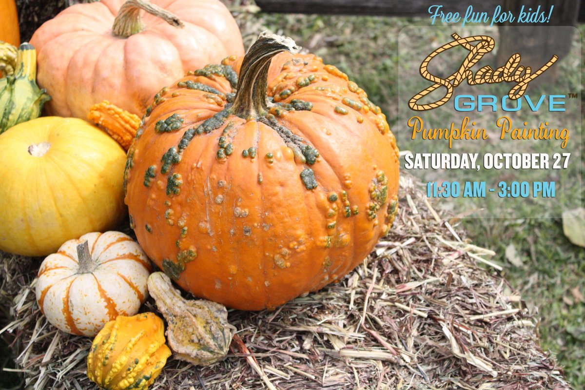 The weekend forecast calls for sunny skies and pumpkin painting! Bring the kids to Shady Grove and they can paint their very own pumpkin and get a free ice cream. We will have tees on sale and $3 Karbachtoberfest cans! 🎃