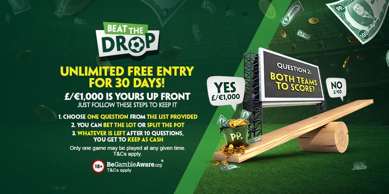 paddypower's tweet image. Fancy a free shot at winning €1,000? Then give Beat The Drop a go! Free entry for 30 days!

Play here: beatthedrop.paddypower.com
Read more about the game here: pdy.pr/9PfFe1