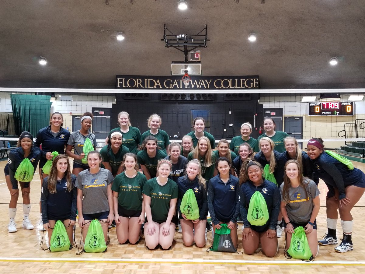 FGCathletics's tweet photo. Today is the @gcsccommodores volleyball team first day back playing an official match.  We wanted to give a them a small gift bag as they play 3 conference matches this week.  We got your back ladies.  @NJCAAVolleyball 
#volleyballfamily 
#familyfirst
#fgcvb 
#wolvesUP https://t.co/xn0Ew8uyaN