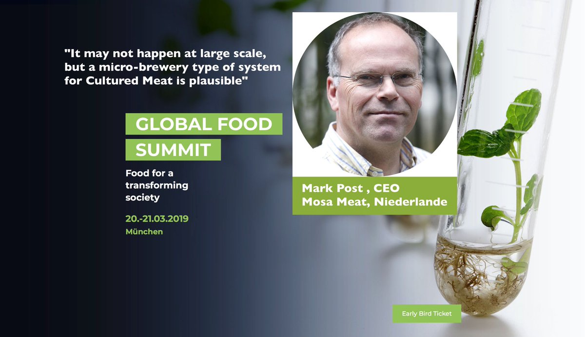 GlobalFoodSumm1's tweet image. „It may not happen at large scale, but a micro-brewery type of system for Cultured Meat is plausible“. 

See our interview with Mark Post, CEO Mosa Meat Netherlands, in our Global Food Summit newsletter today 👇

57768.seu1.cleverreach.com/m/7163484/