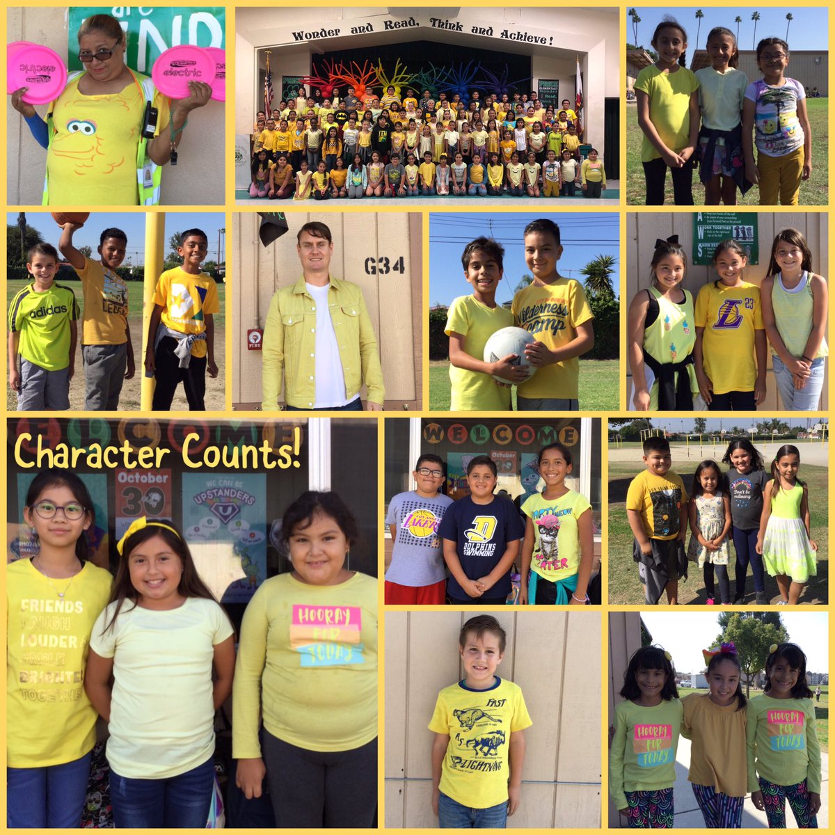PricePanthers's tweet photo. Our @DowneyUnified Panthers celebrated @CHARACTERCOUNTS Week yesterday by wearing yellow for the pillar of #respect! #CCWeek2018 #charactercounts https://t.co/NGzQfwXkmD