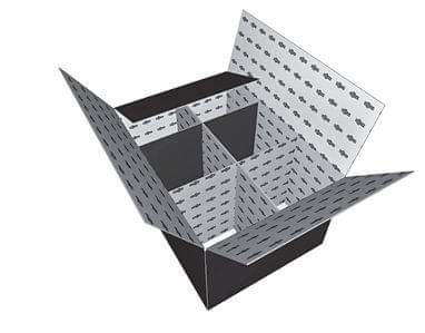 Caja con impresión interna y externa.
Cuántas necesitan