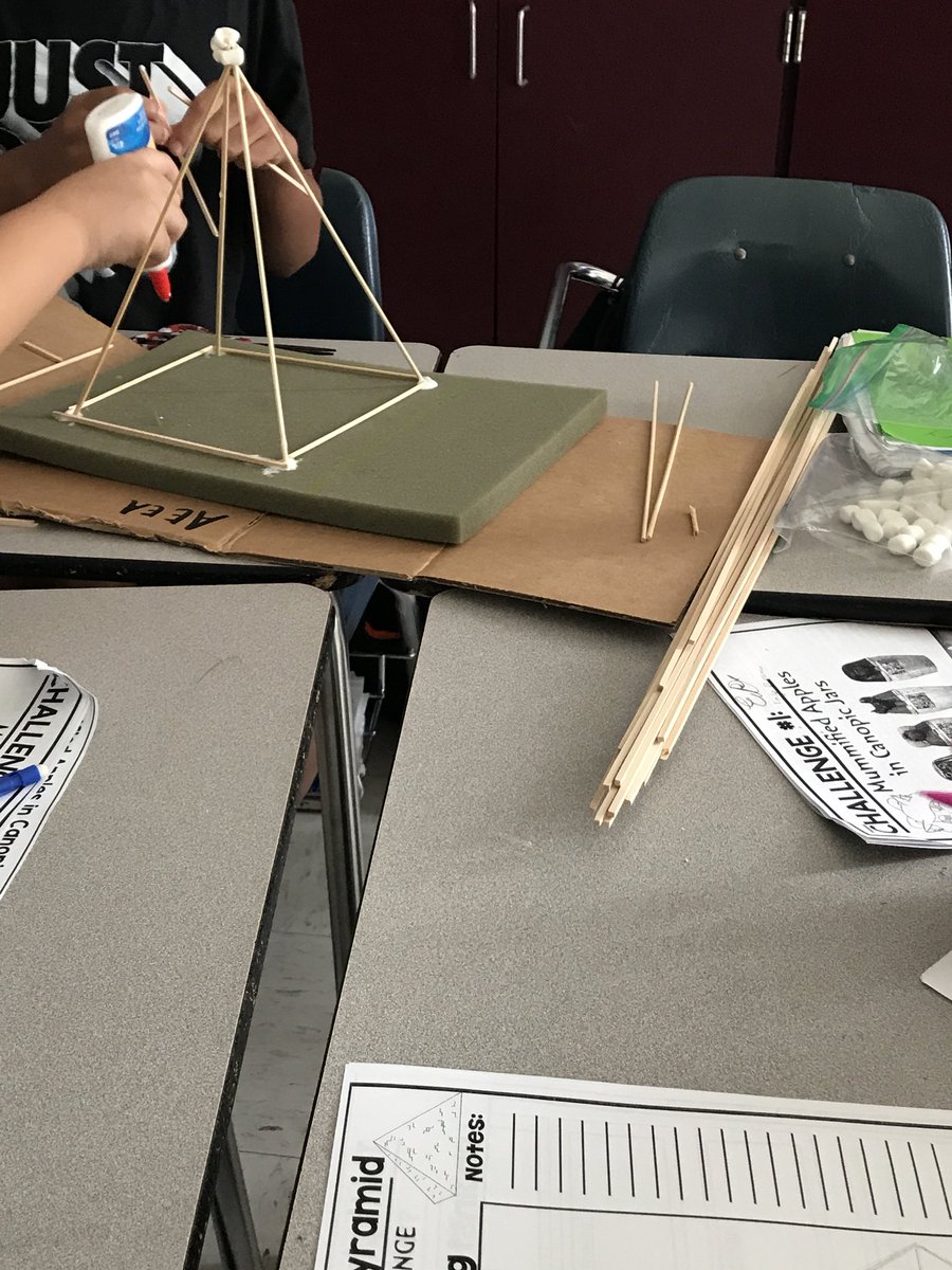 Their pyramids are really starting to come along! Can’t wait to see their final products tomorrow! <a href="/MclaneSchool/">Mclane Middle School</a> <a href="/mclaneSTEM/">McLane STEM</a> <a href="/hcpsMS/">HCPS Middle Schools</a> <a href="/STEMEduc/">STEM Education</a> @AchievementSch #stem #STEMTASTIC #crosscurriculum