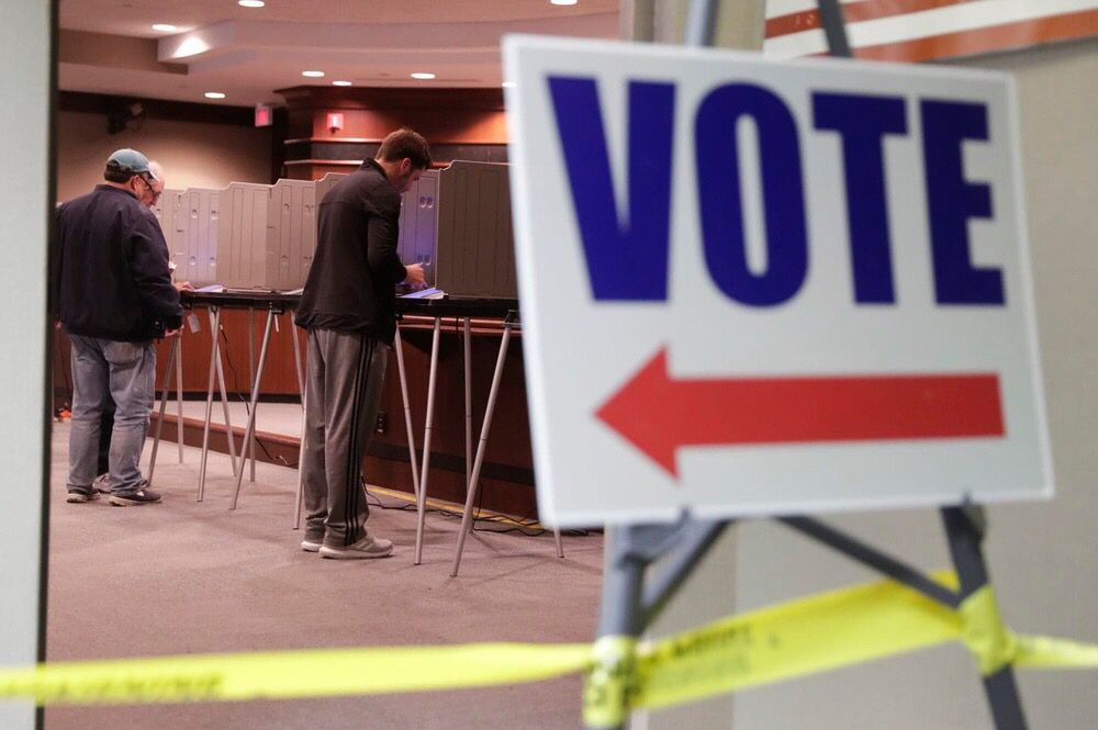Voting sign. Phil Klinkner. 