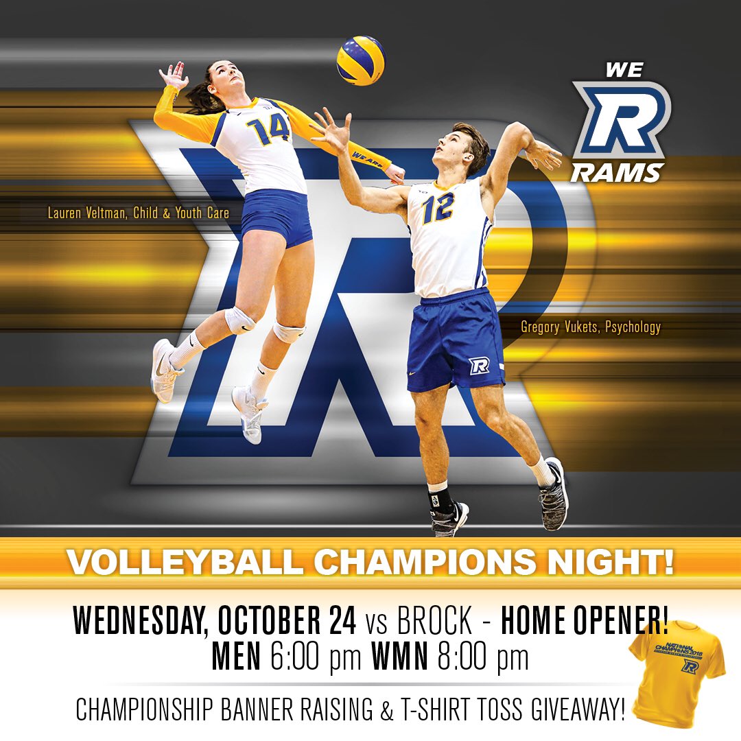 RyersonRamPack's tweet photo. Tonight!🏐🔥 https://t.co/PM98qFAHn6