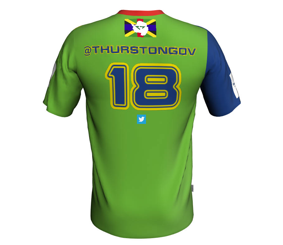 thurstongov's tweet image. Our future soccer/football jersey for our national team:
Sponsors on Jersey: Owayo (Used their software to create draft), ThurstonNational Bank, and Falcon Gas (future gas company on the island)
#soccer #Futbol @MicroWorldCup @FIFAM_