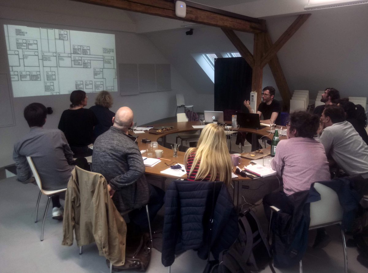 JessicaDFoley's tweet photo. Fascinating conversations and insights during The Diagram Reading Group today led by @TTOPOLOGY_ with #OMG and #IZK as part of our research residency #TheIncomputable @tugraz Bring on the algorithms! I'm almost literate! https://t.co/SZJ7tJPy9f