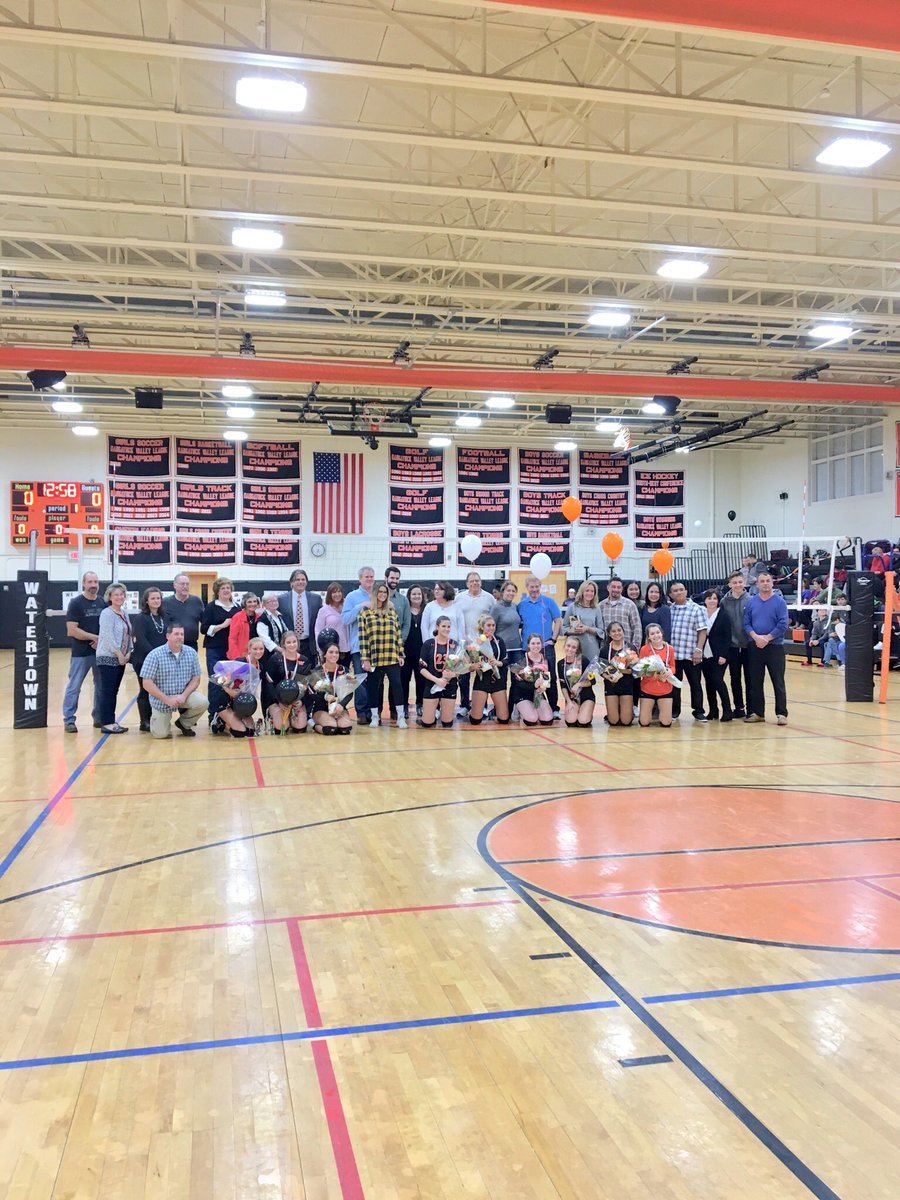 MrsNCote's tweet photo. Congratulations to our @WatertownVolley seniors and their families!! #WHSnow #WatertownLeads https://t.co/gSo5L8fKSc