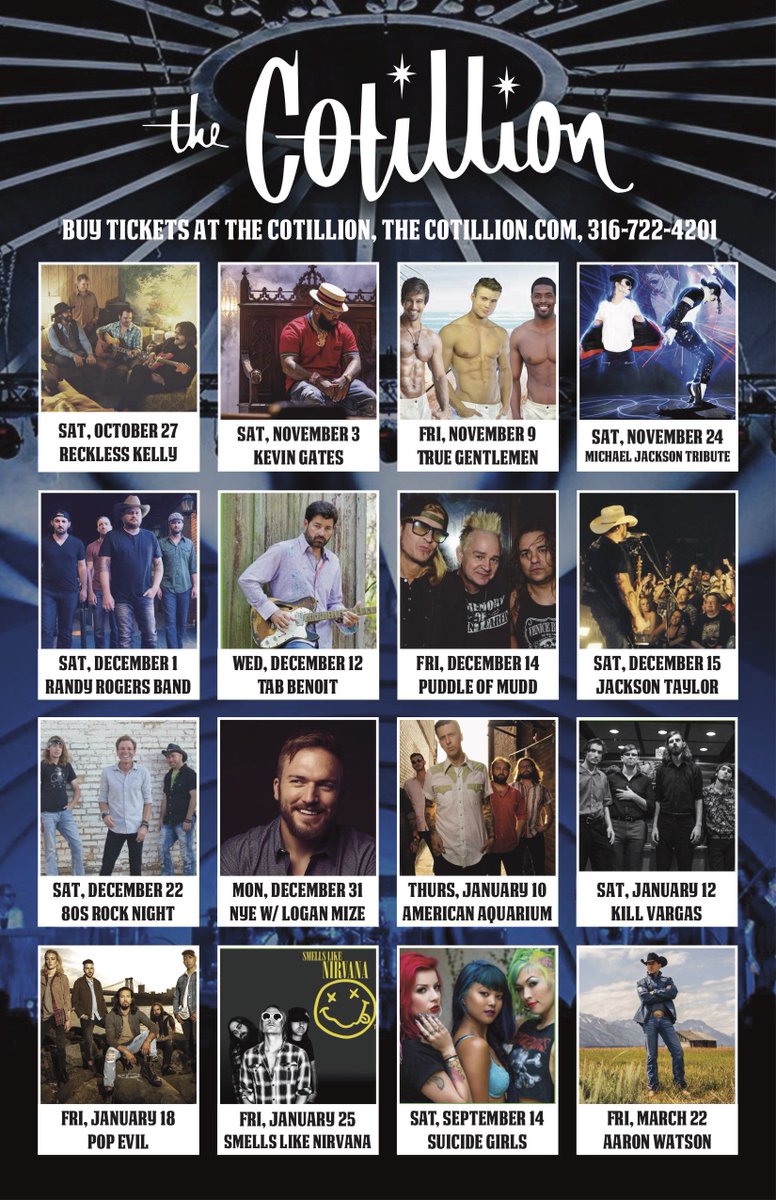 TheCotillion's tweet photo. Check it out! RETWEET & FOLLOW US for a chance to win 2 tickets to a show of your choice! #thecotilion #WichitaKS https://t.co/PVWSLcgudr https://t.co/7Em8FCY4i8