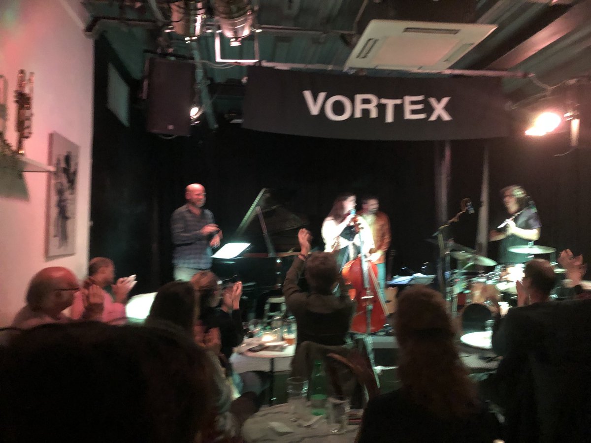 Congrats to <a href="/shirlsmart/">Shirley Smart</a> (our star cellist) for an album well and truly launched. Great gig! <a href="/vortexjazz/">Vortex Jazz Club</a> <a href="/johncrawfordpia/">john crawford</a> Demi Garcia Sabat &amp; Nicholas Meier #adventuresinmusic