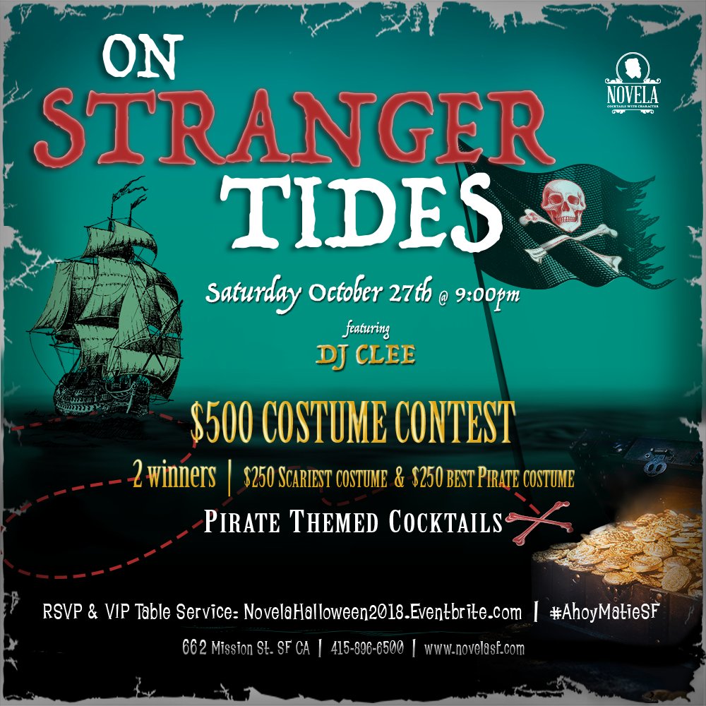 The Novela pirates are ready for our party, are you?? Join us this Saturday, October 27 <a href="/9pm/">9pm</a> for our 5th annual #Halloween party!  #DJCLEE on the decks, $500 costume contest visit novellahalloween2018.eventbrite.com