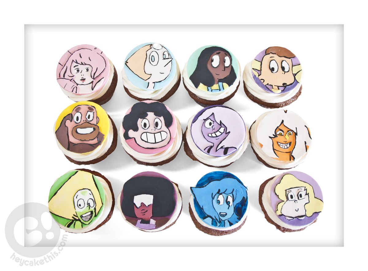Hey Cake This On Twitter Steven Universe Cupcakes Was Super Fun Making These I Handcut And Handpainted All These Little Sugar Plaques Myself You May Recognise Some Of These Expressions From The
