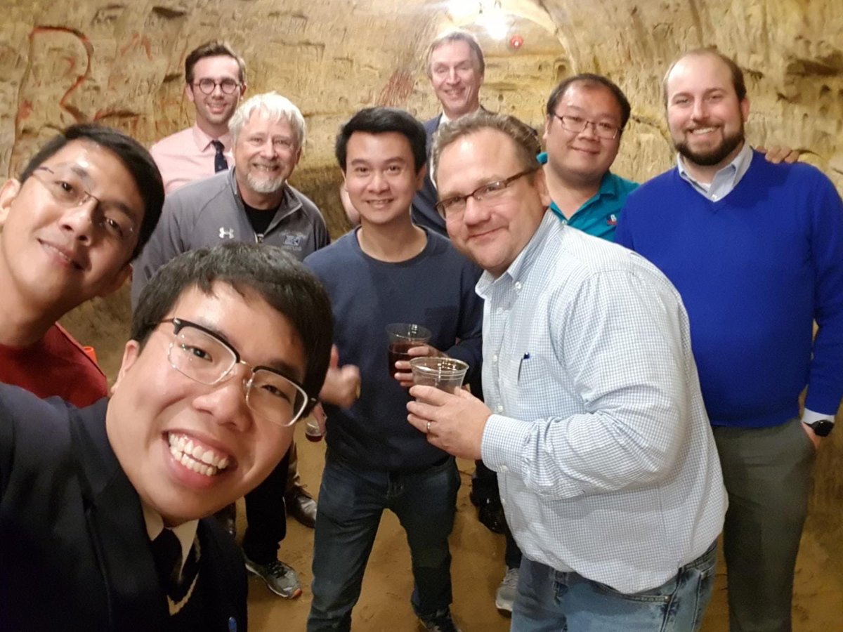 ColbyCoash's tweet image. ⁦@ACYPL⁩ fellows visiting Robbers Cave with alumni ⁦@MattHansenNE⁩ &amp;amp; Don Wesley.