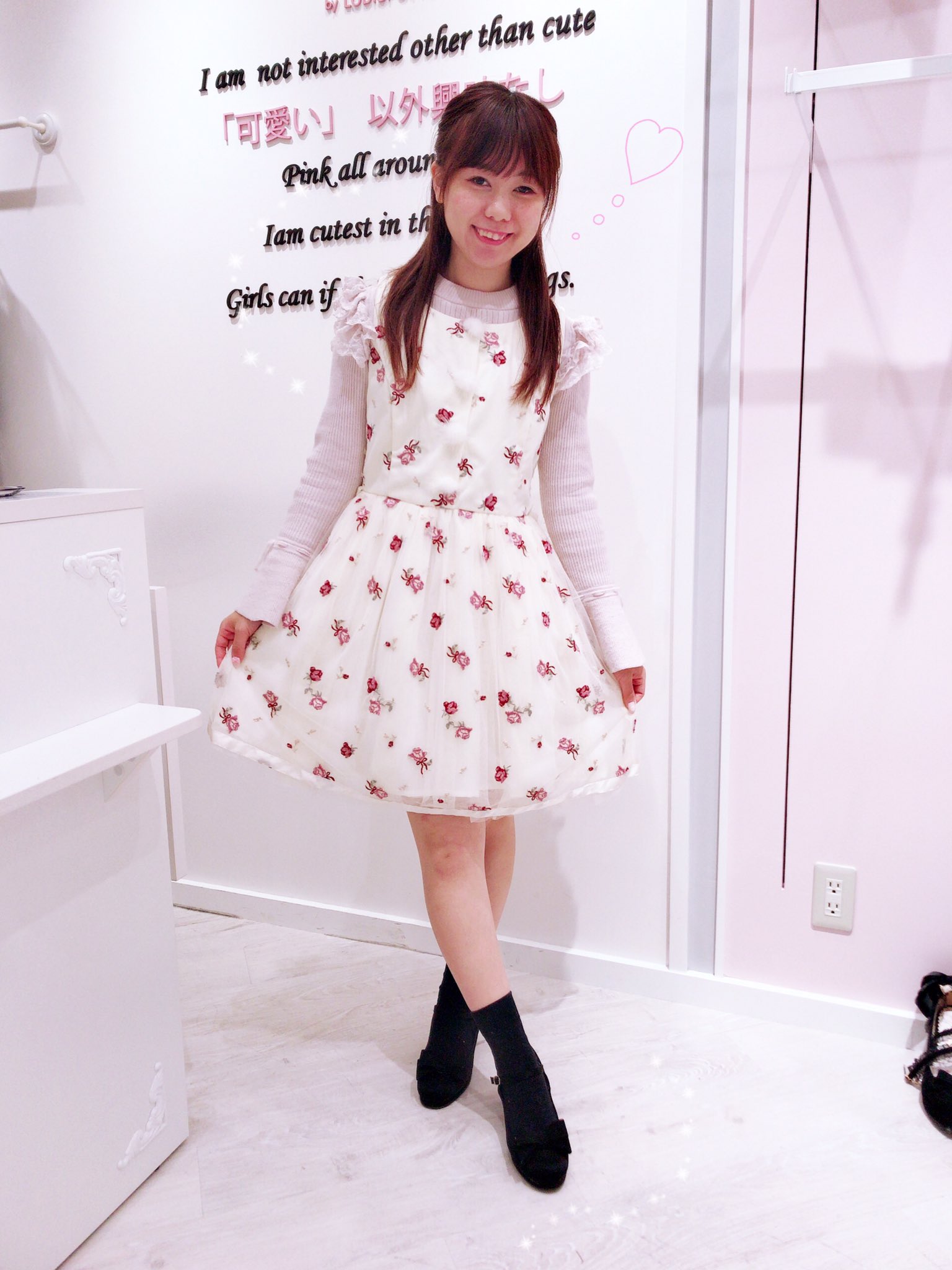 ロディスポット ミルフィーユクローゼット ロングワンピース 花柄 薔薇