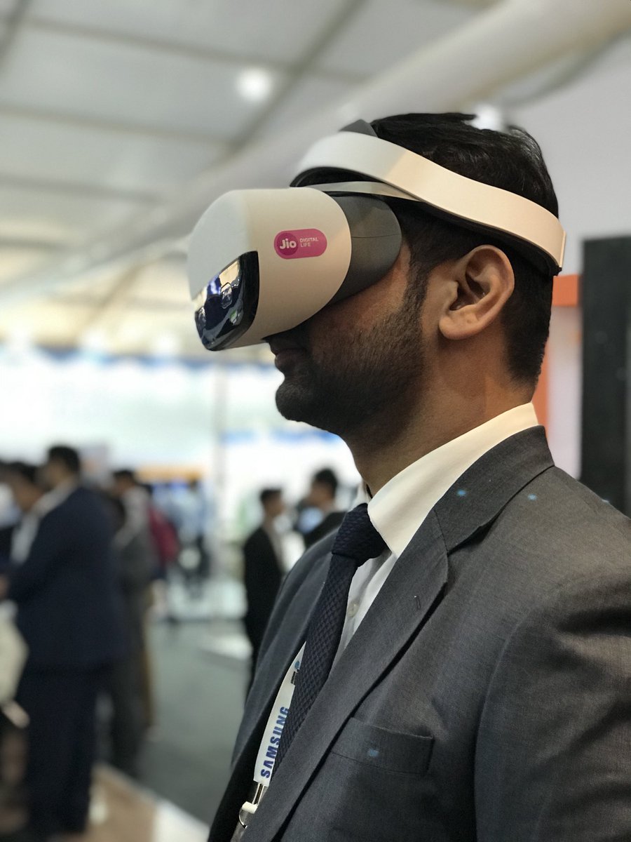 Try out #JioVR and #JioCinemaVR in @reliancejio pavilion in Hall B of #IndiaMobileCongress #IMC2018