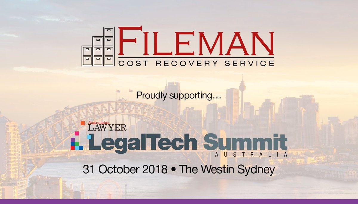 Aus_Lawyer's tweet image. #Fileman is also a proud sponsor of Legal Tech Summit&apos;s Tech Den this year.

Thank you for supporting us and see you at the Westin Sydney!
hubs.ly/H0ffm250

#LegalTechSummit